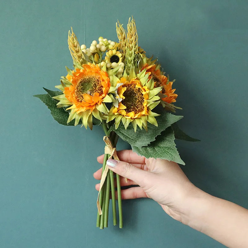 Bouquet of artificial sunflowers for wedding and floral decoration - 1 bouquet