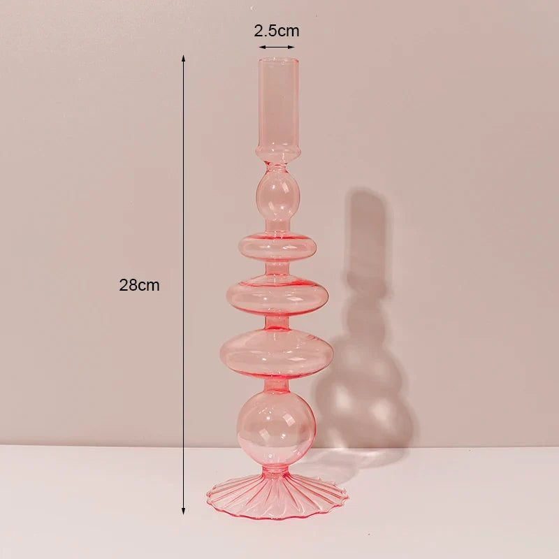 Classic retro glass candlesticks for wedding and interior decoration - 009-8