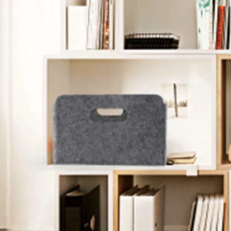 HOT-2Pcs Felt Storage Basket/Bin with Handles, Collapsible & Convenient Storage Solution - view 5