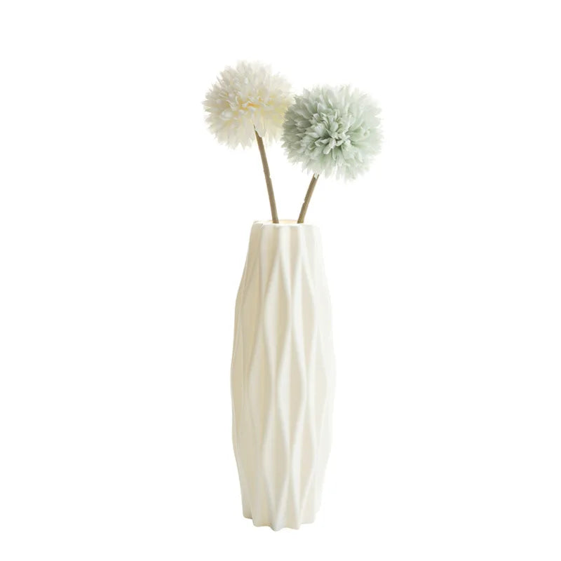 Nordic Style Plastic Vase Ornaments, Flower Arrangement, Home Living Room Decoration, Dried Flower Creative Art, Desktop decor - 3219 white