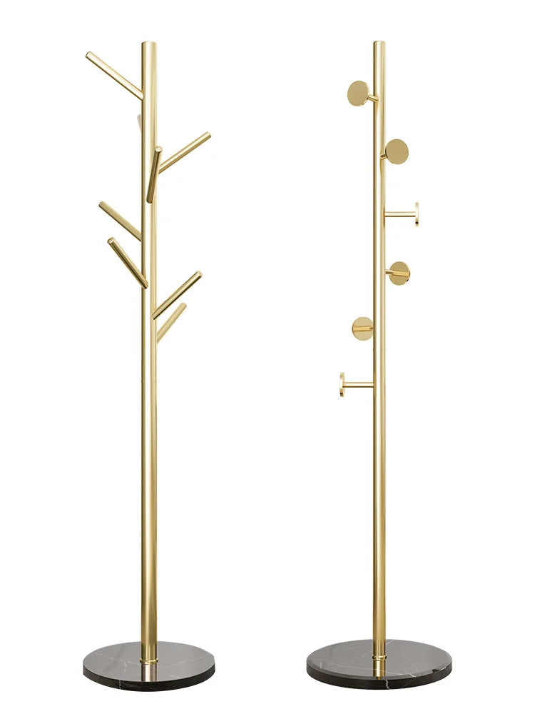 Stainless Steel Simple Modern Coat Rack, Nordic Light Luxury Hanger, Floor-Standing Bedroom Marble Hanger