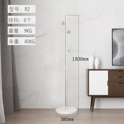 Stainless Steel Simple Modern Coat Rack, Nordic Light Luxury Hanger, Floor-Standing Bedroom Marble Hanger - R2 Nature