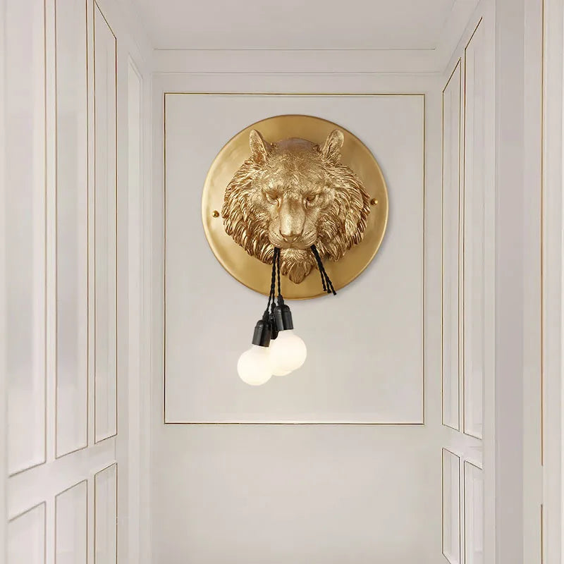 Nordic wall sconce resin tiger pattern Italian design bright - view 4