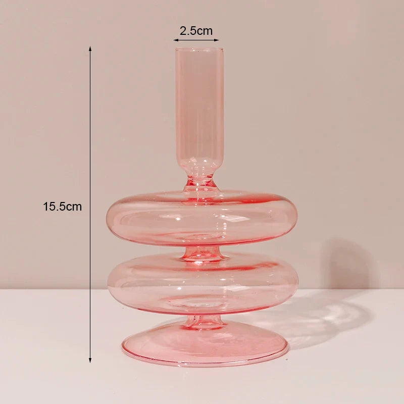 Classic retro glass candlesticks for wedding and interior decoration - 009-6