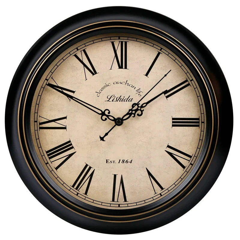 Silent retro style shabbaby wall clock chic interior decoration - Style 20 / 16 inches