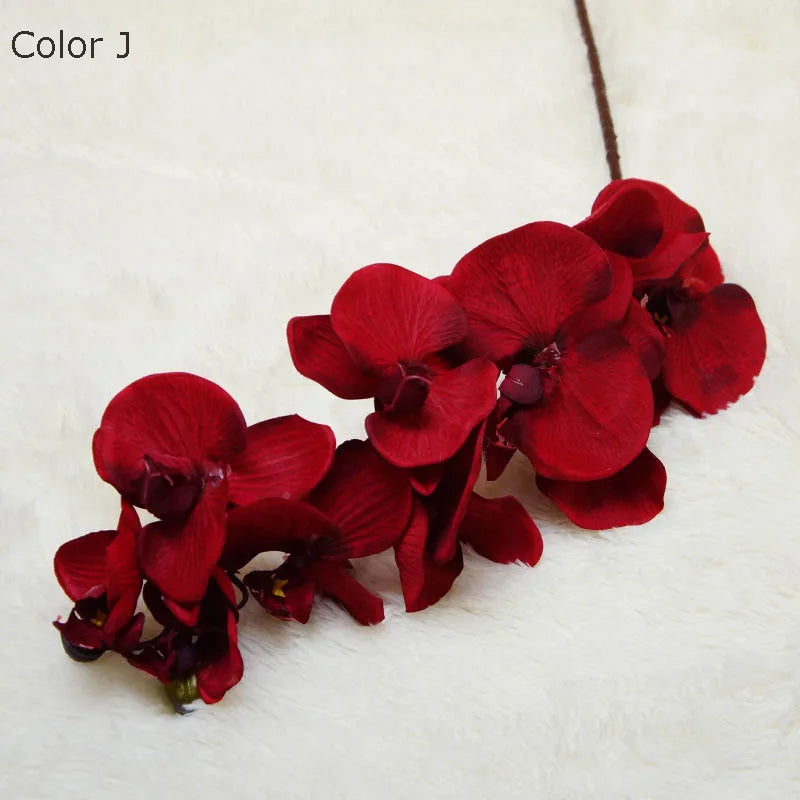 10 retro artificial orchid heads for elegant decorations - J