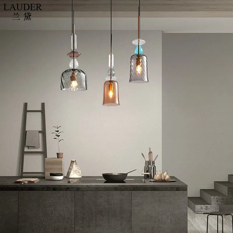 Modern light pendant light in glass for elegant interior - view 4