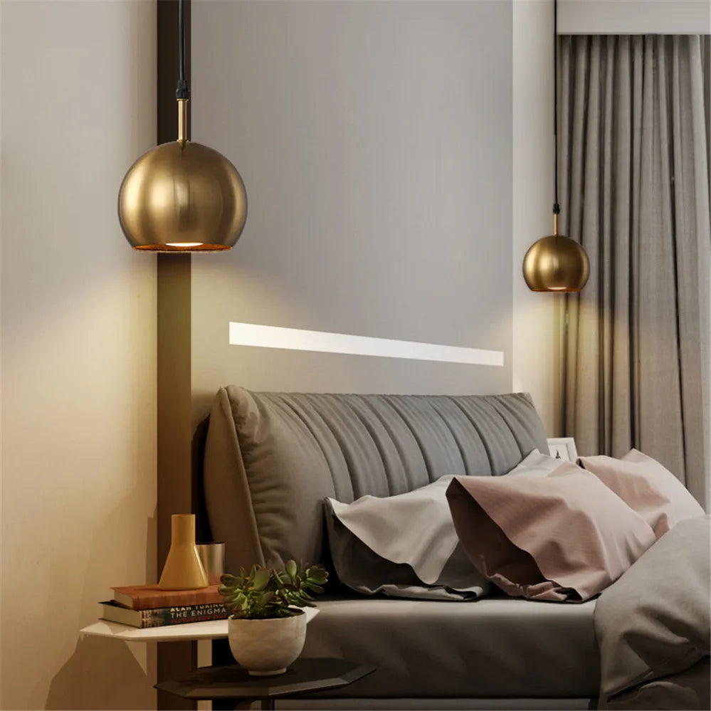 Metal and brass pendant light for industrial interior lighting - view 4