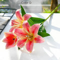Artificial flower lys silk decoration accessories wedding photography handicrafts - D