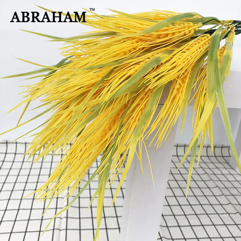 Bouquet of artificial wheat ears flowers for autumn decoration