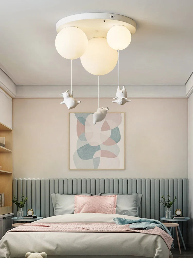 Led ceiling lamp flying pig for decoration children - view 3