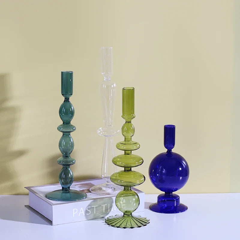 Nordic Glass candle holders, romantic Dinner home decoration, candlestick for birthday wedding, candle holder portavelas decor - view 3