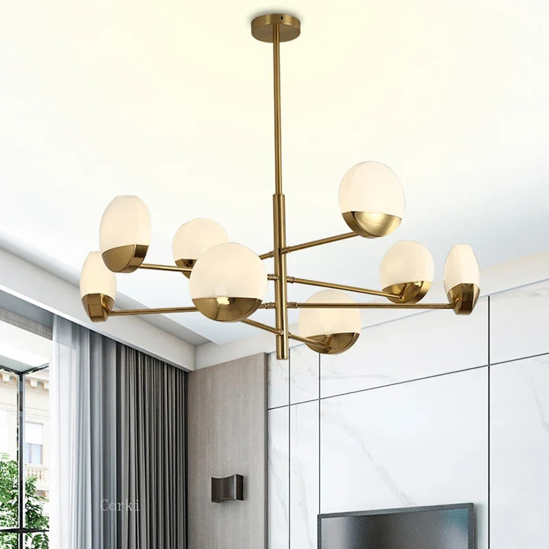Modern LED glass chandelier creative design for elegant interior - view 4