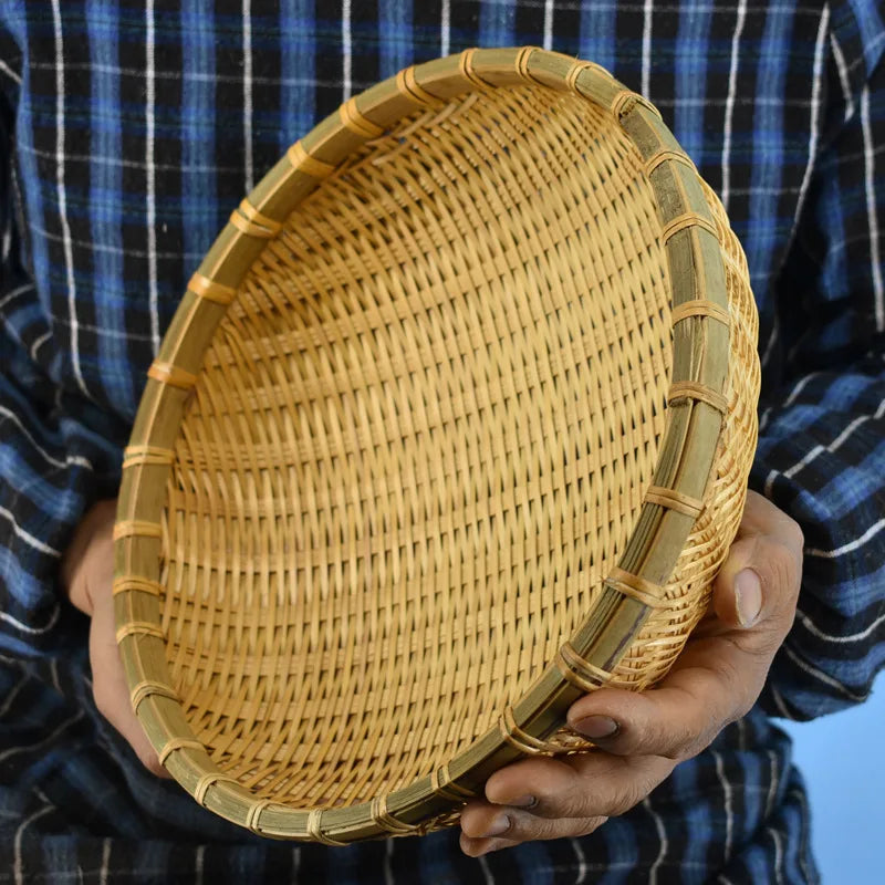 Natural Eco-Friendly Handmade Bamboo Basket, Rattan Storage Basket, Fruit, Vegetables, Bread, Home Organizer