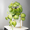 Artificial plants suspended in rattan for interior decoration