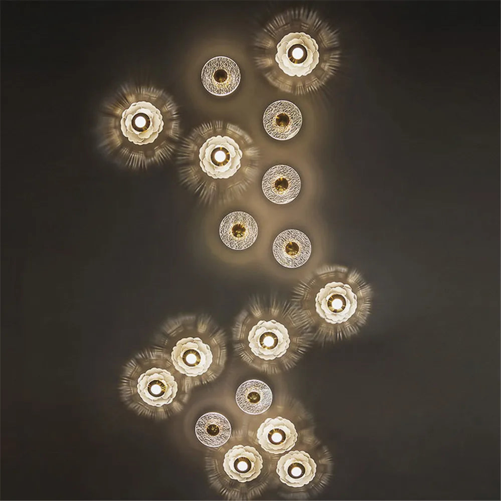 Modern led wall sconce with interchangeable flowers for interior decoration - view 4