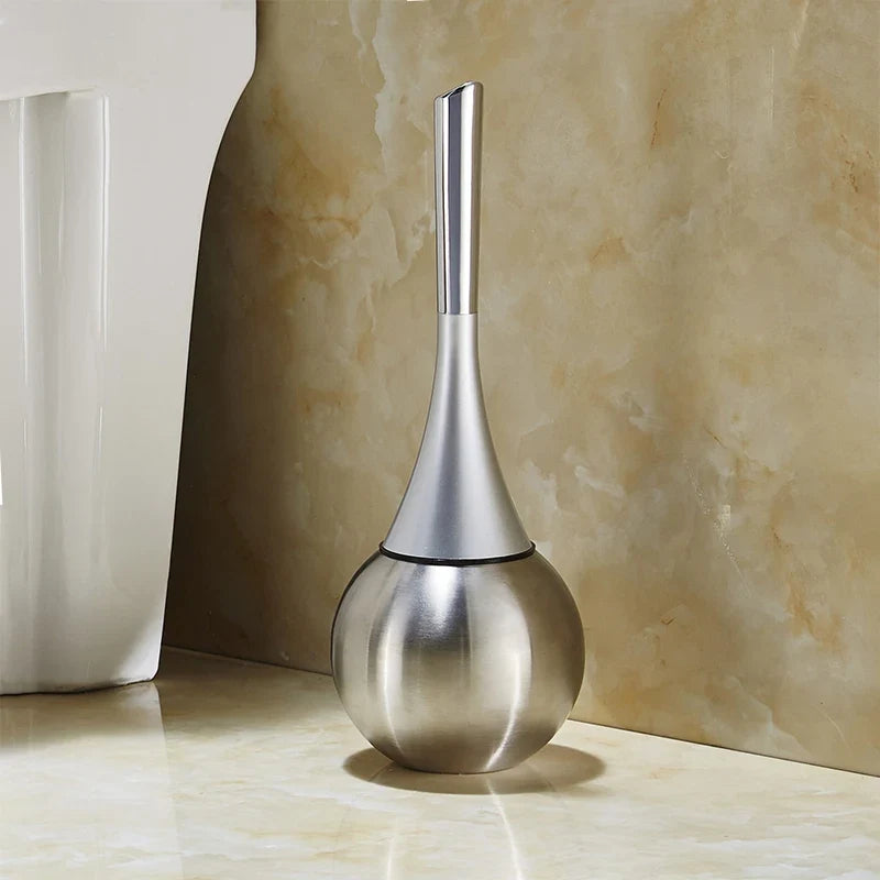Quick drain toilet brush practical cleaning tool - Silver