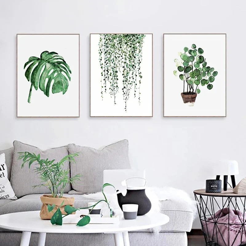 Tropical Plant Scandinavian Wall Art Canvas Poster - view 6