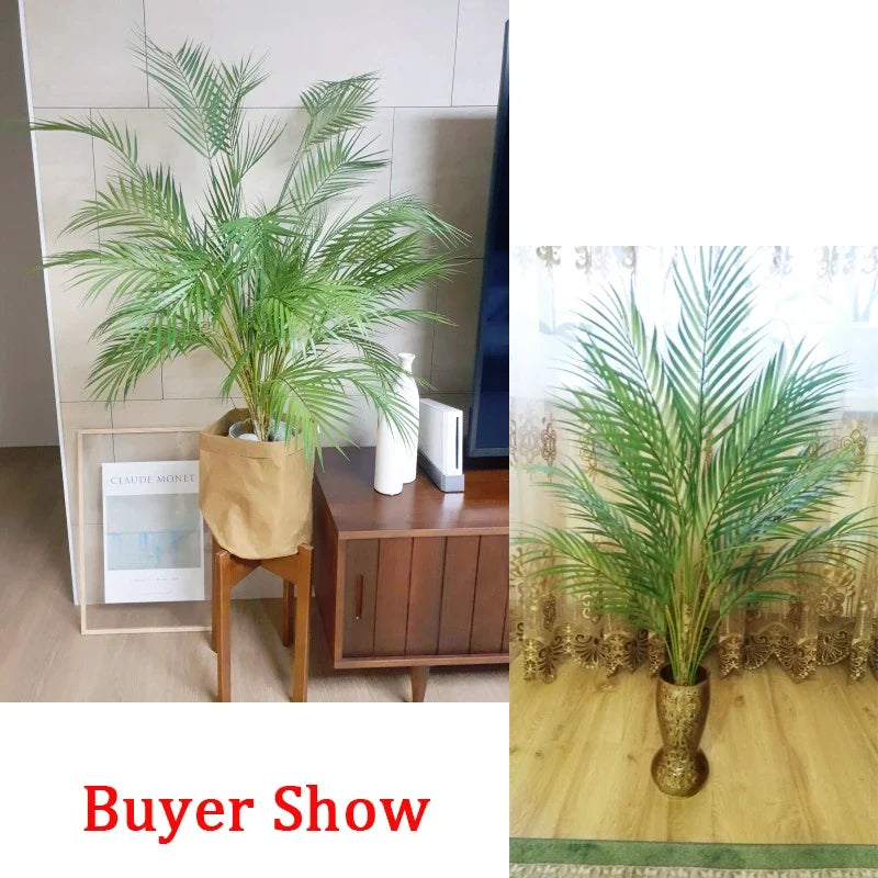 Tropical artificial palm plants with leaves monstera garden decoration - view 5