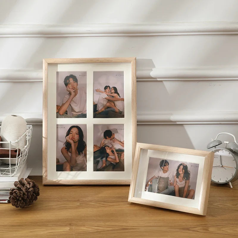 Wooden photo frame for two or three hanging images - view 4