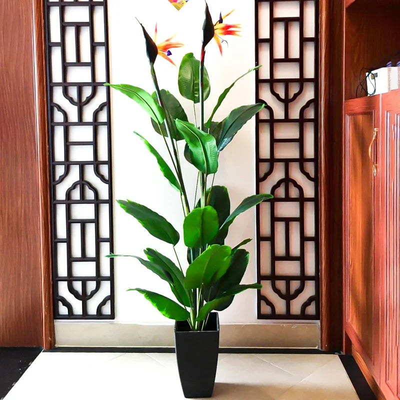 Artificial palm with pot and large leaves for interior and exterior decoration - view 6