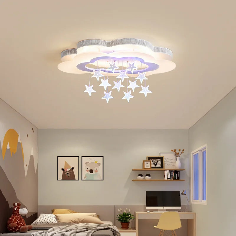 Bright ceiling lamp stars clouds for children's room - view 2