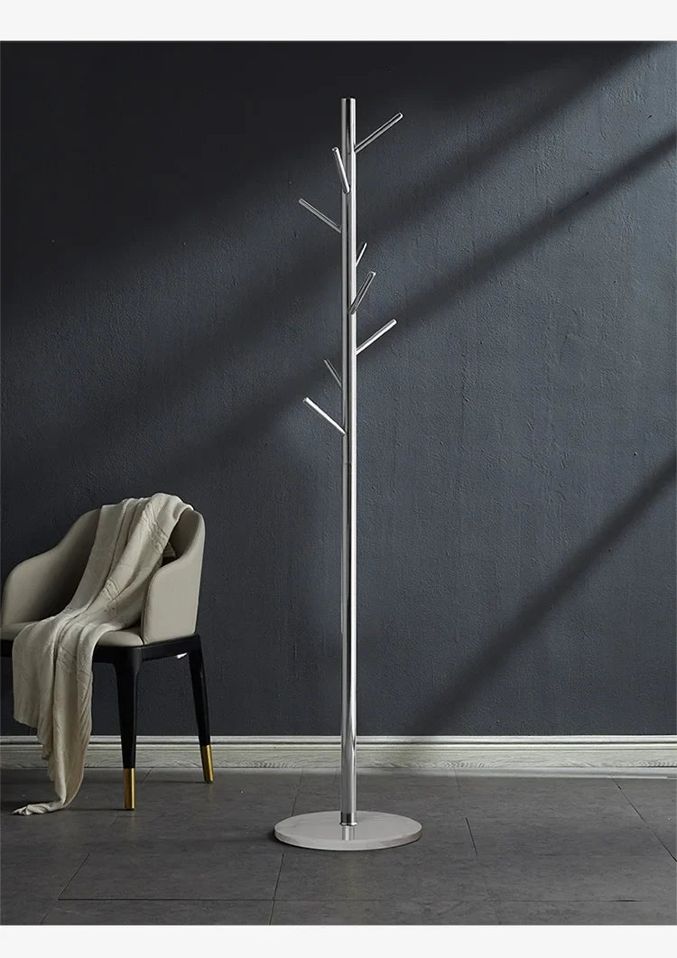 Stainless Steel Simple Modern Coat Rack, Nordic Light Luxury Hanger, Floor-Standing Bedroom Marble Hanger - view 5