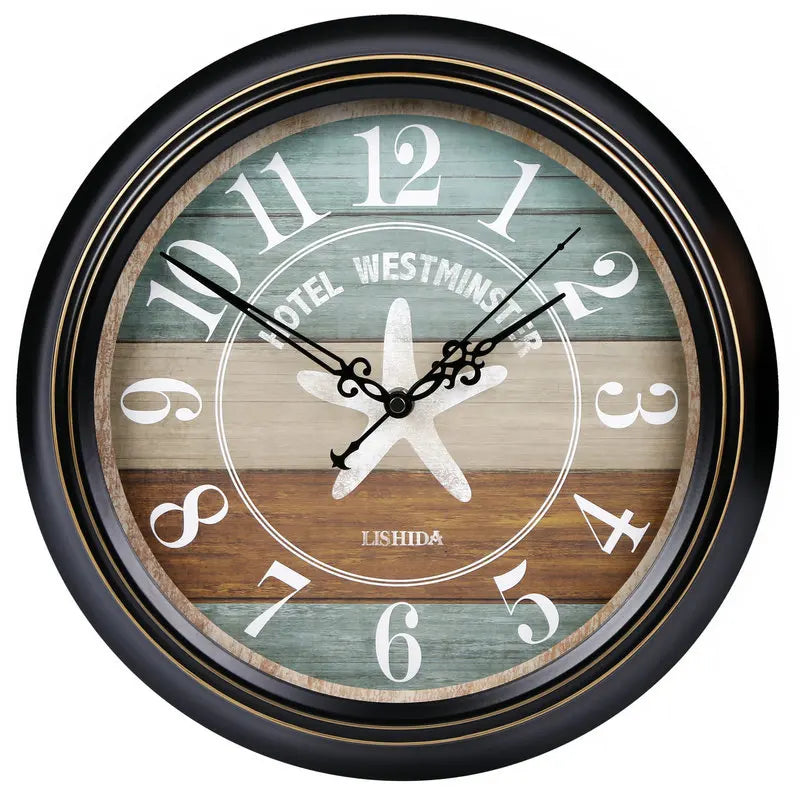 Silent retro style shabbaby wall clock chic interior decoration - Style 22 / 14 pouces