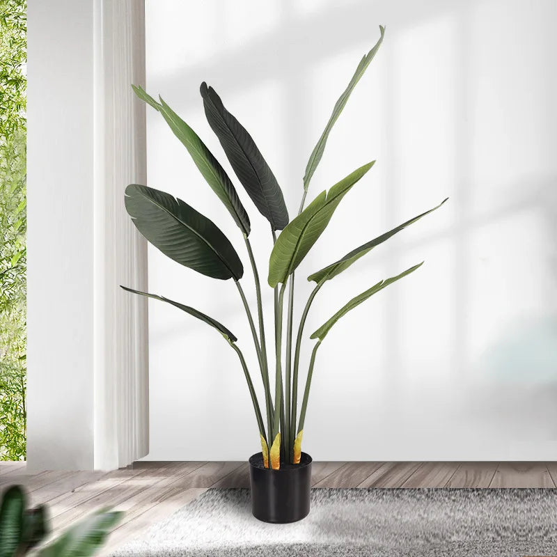 Artificial Green Plant, Plastic Banana Tree, Large Palm Turtle, Bamboo, Indoor Potted, Living Room, Home Decoration - view 4