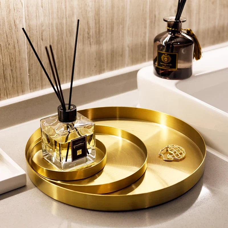 Stainless steel storage tray for office and cosmetics