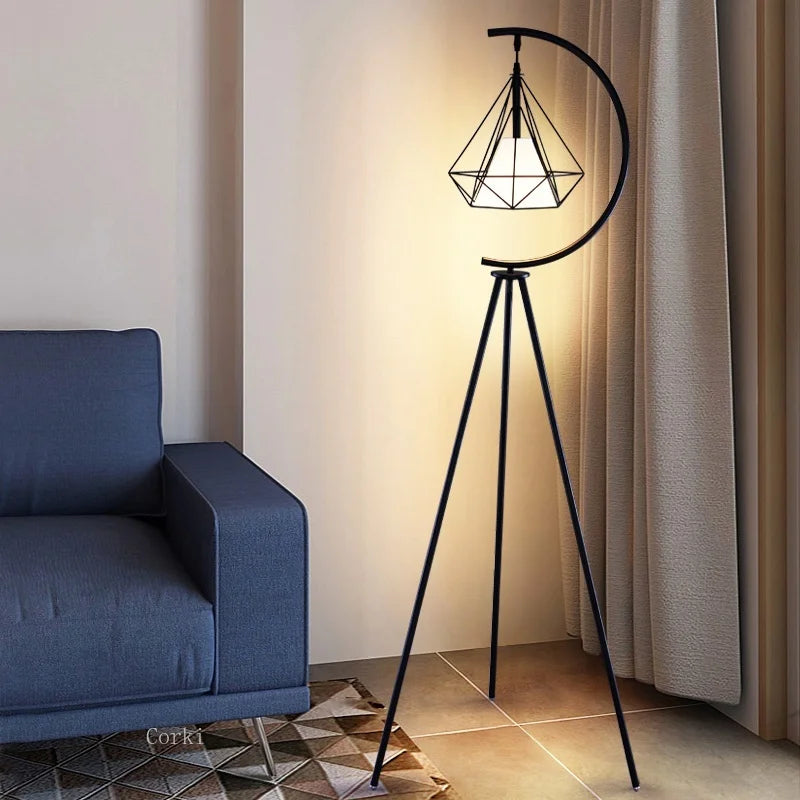 Modern led floor lamp in wrought iron elegant Nordic design - view 3