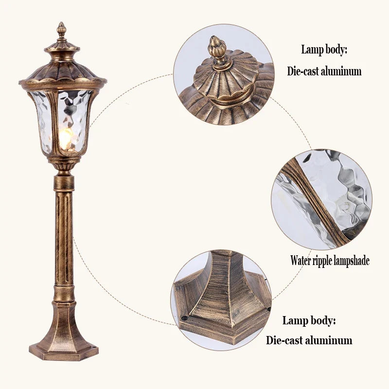 Retro garden lamp for waterproof exterior lighting - view 6