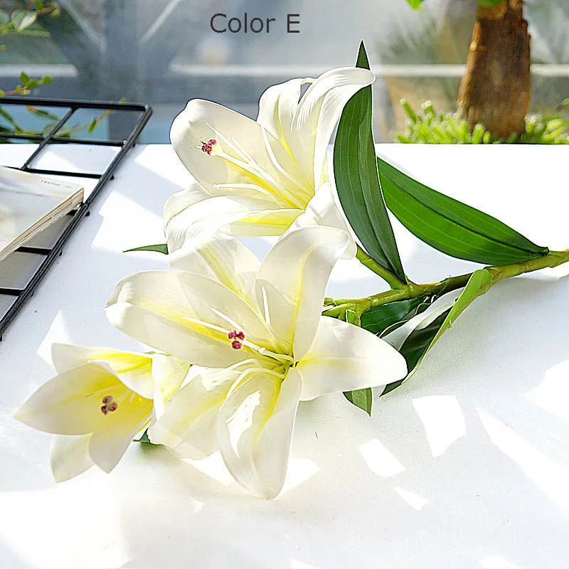 Artificial flower lys silk decoration accessories wedding photography handicrafts - view 3