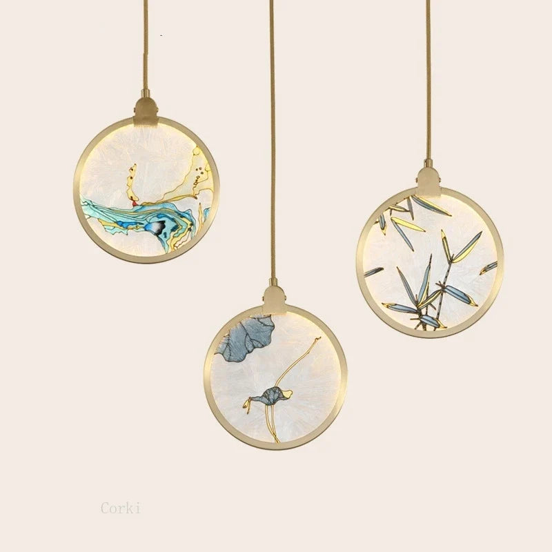 Chinese style glass pendant light for modern interior decoration - view 6