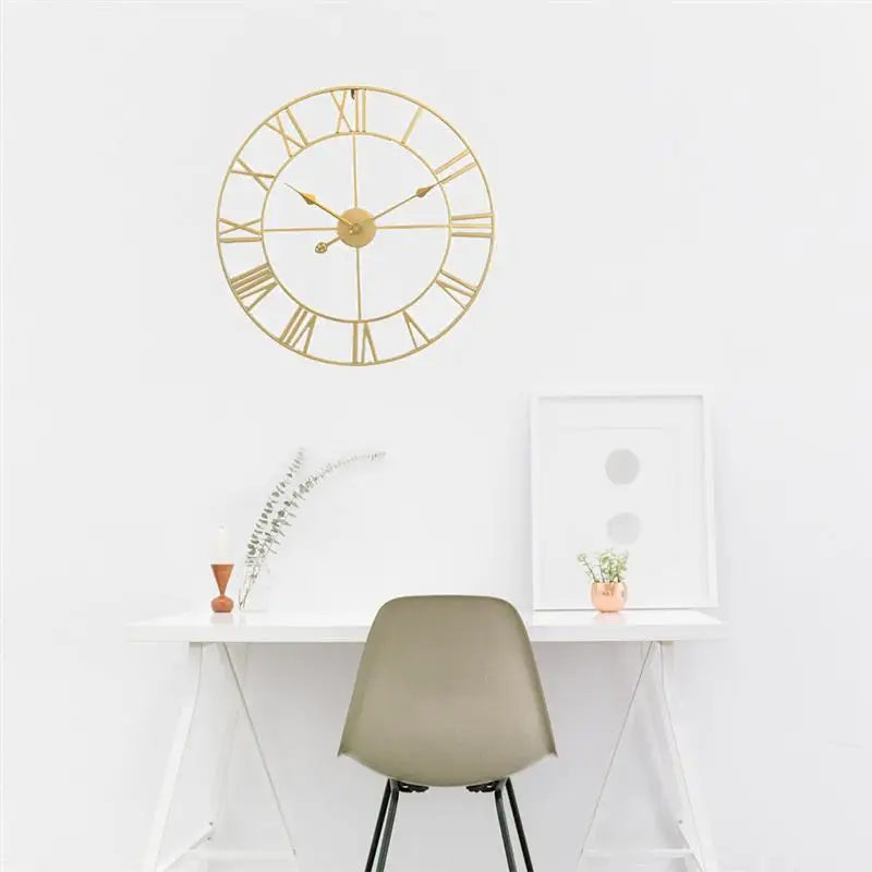 Silent wall clock in iron simple decoration for home - view 2