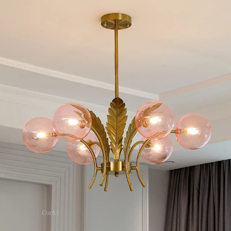 Modern glass chandelier minimalist design for elegant interior
