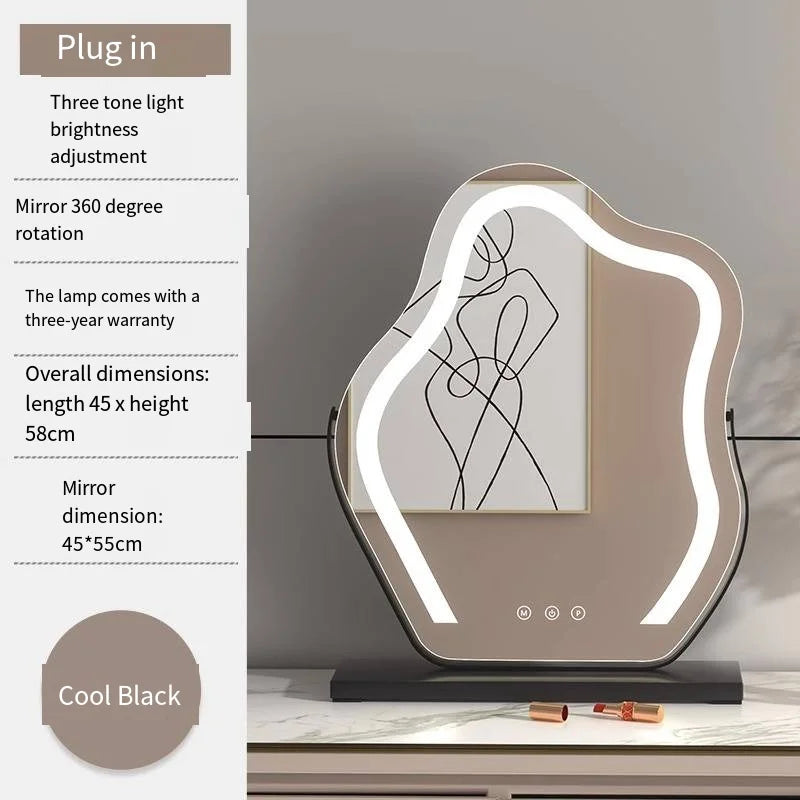 Vanity Mirror with Lights, Bathroom Mirror with Dimmable 3 Modes, 360 ° Rotary Touch Screen Control, Suable for Bedroom - 45x58cm 2