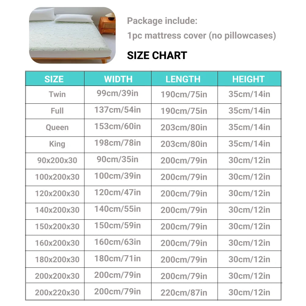 Waterproof Bamboo Mattress Cover, Deep Pocket Fitted Sheet, Style Two - view 3