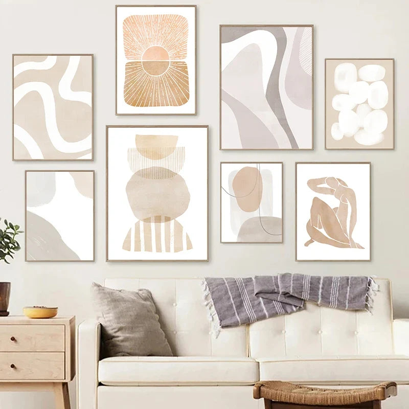 Abstract geometric canvas for modern wall decoration