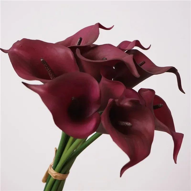 Realistic artificial calla lilies bouquet for interior decoration - New Purple