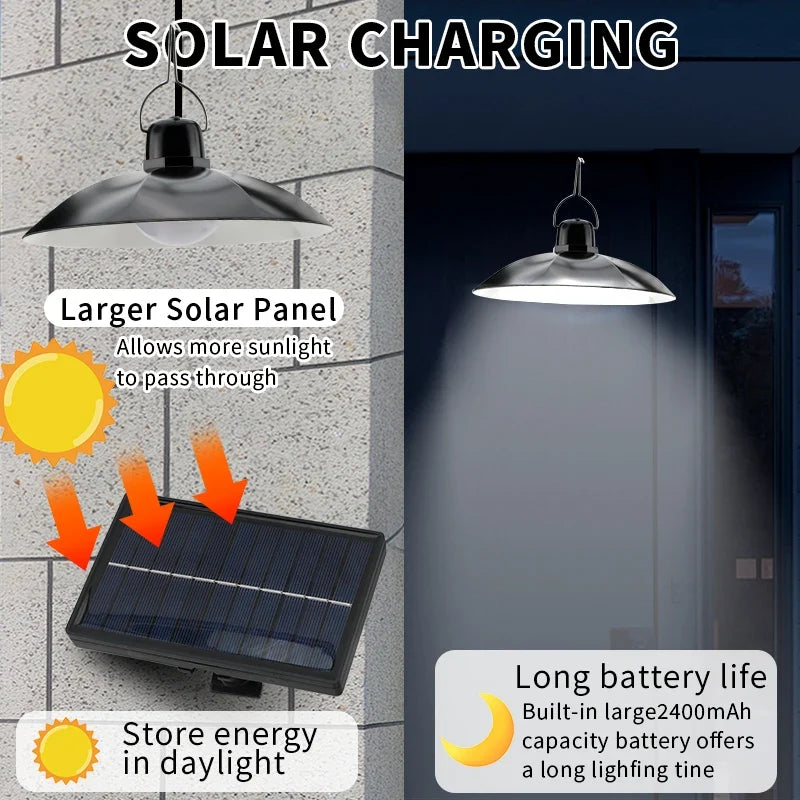 Solar led pendant light with remote control for outdoor garden camping - view 4