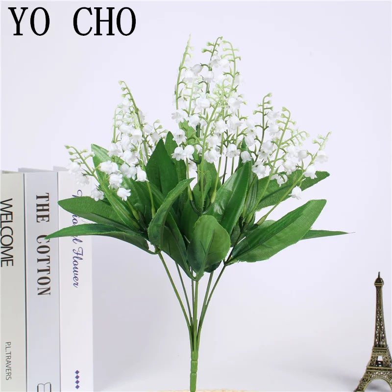 Artificial flowers muguette wedding bouquet party decoration - White