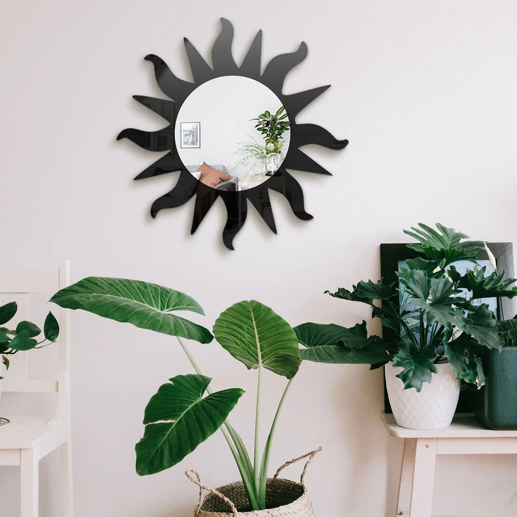 Scandinavian Modern Sun-Shaped Acrylic Wall Mirror Sticker - view 6