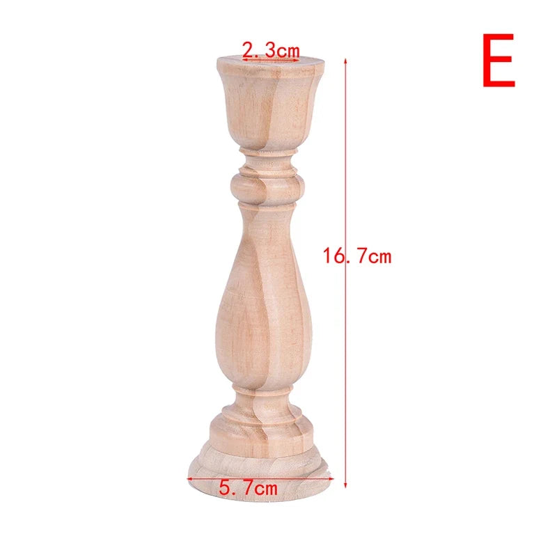 Candlesticks Holderng Decorations, Retro Wood Classic  Weddi candle holders home decor - E