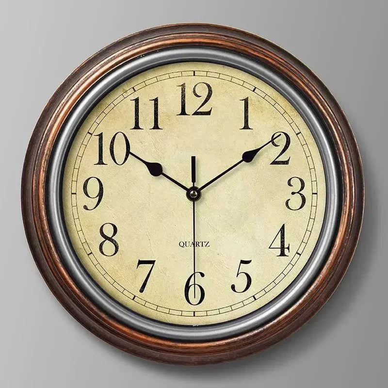 Silent Nordic retro wall clock for elegant interior - Style4 / 12 inches