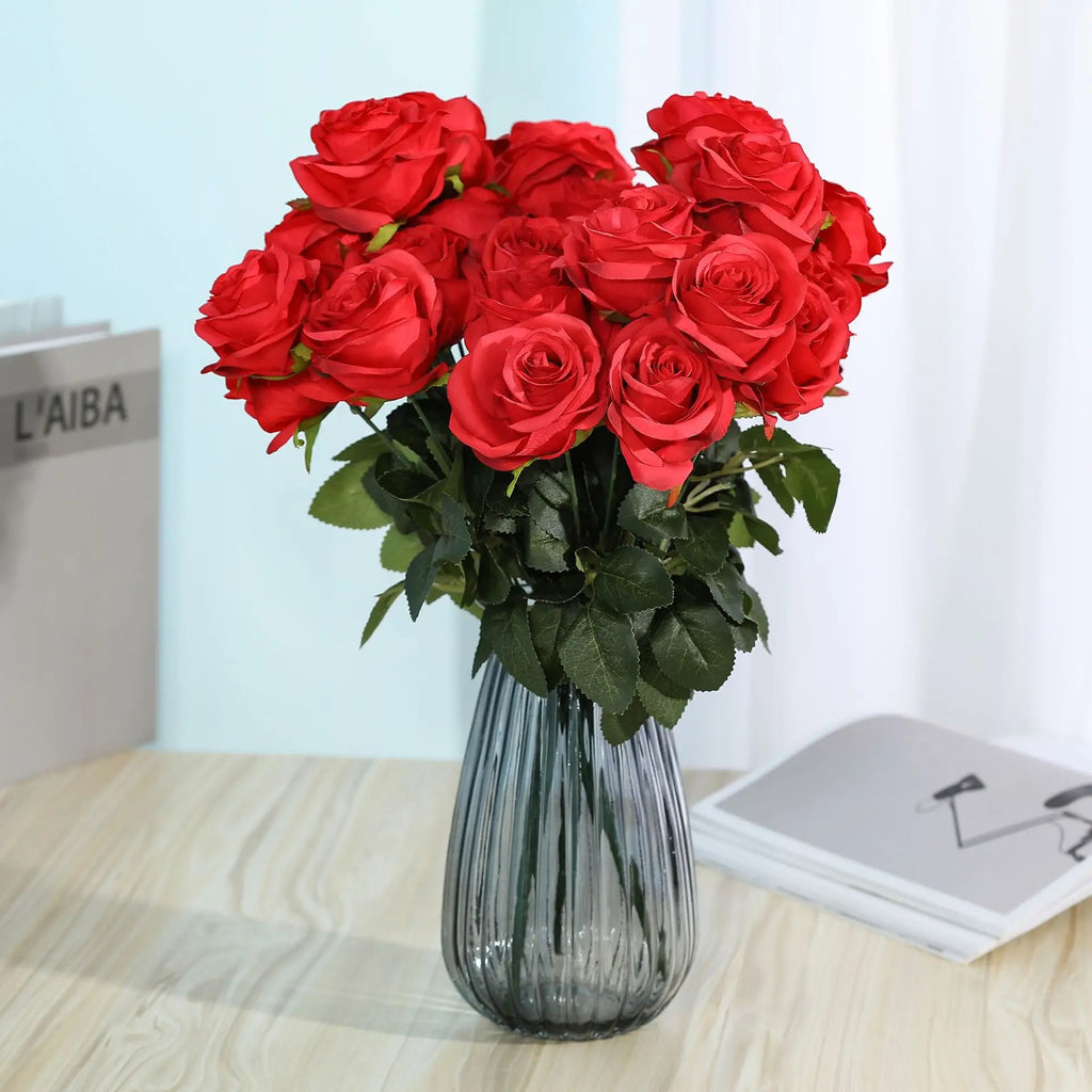 Multicolor Silk and Plastic Rose Bouquet for Weddings - view 5