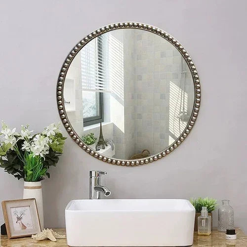 Decorative mirror oval wall in Nordic macrame for decoration - 48cm 48cm