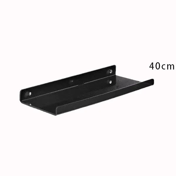 Transparent acrylic floating wall shelf for organized storage - Black 40x12cm