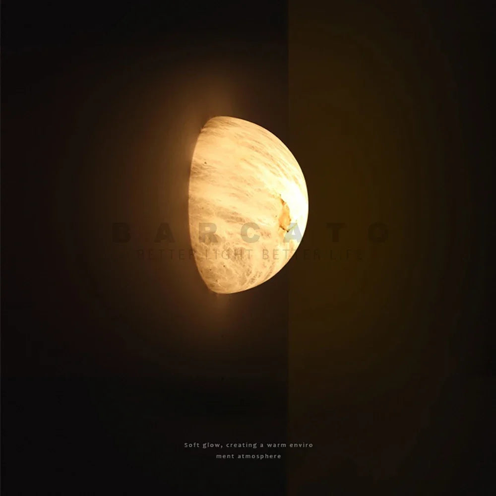 Dolomite marble wall sconce Nordic design round interior lighting - view 3