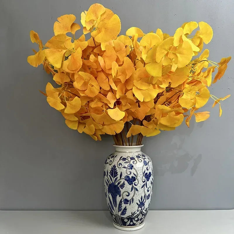 Artificial ginkgo decorative plant with three forks for outdoors - view 4